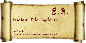 Eszter Mátyás névjegykártya